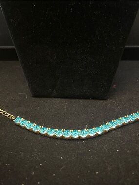 Park Lane Gold Tennis Bracelet with Turquoise Crystal Accents